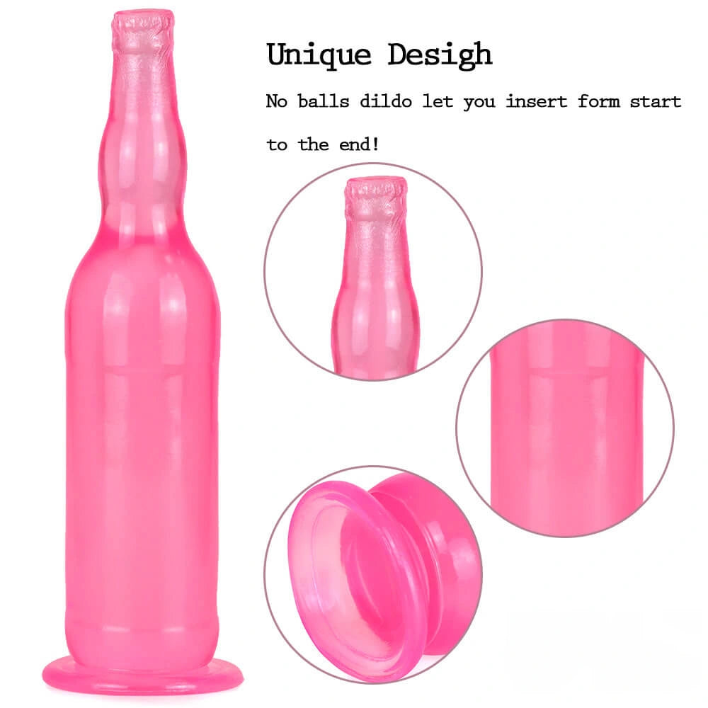 12in Beer Bottle Realistic Dildo Crystal See Through Dildo Sex Toy