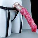 12in Big Animal Horse Cock knot Soft Silicone Anal Clit Strap on Dildo