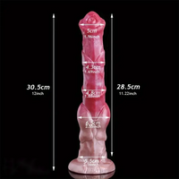 12in Big Animal Horse Cock knot Soft Silicone Anal Clit Strap on Dildo