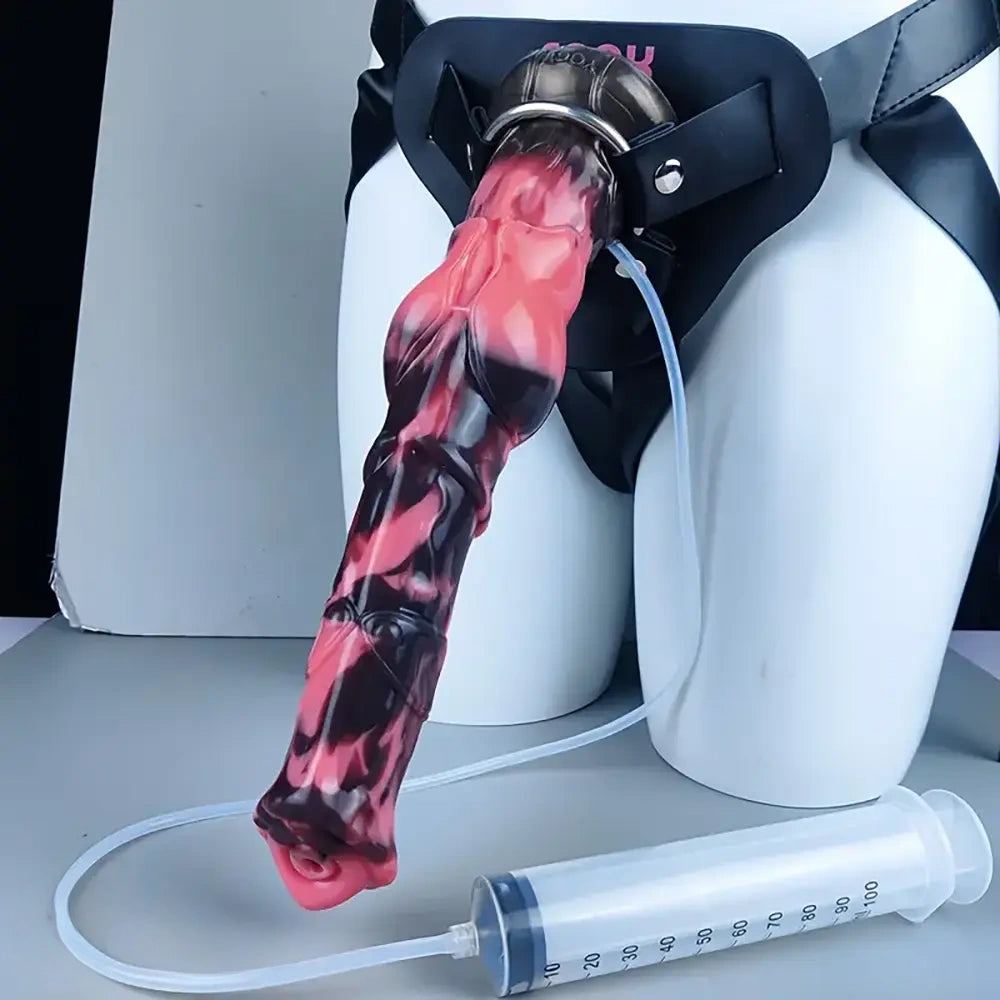 12in Big Silicone Soft Ejaculating Horse Cock knot Real Strap on Dildo