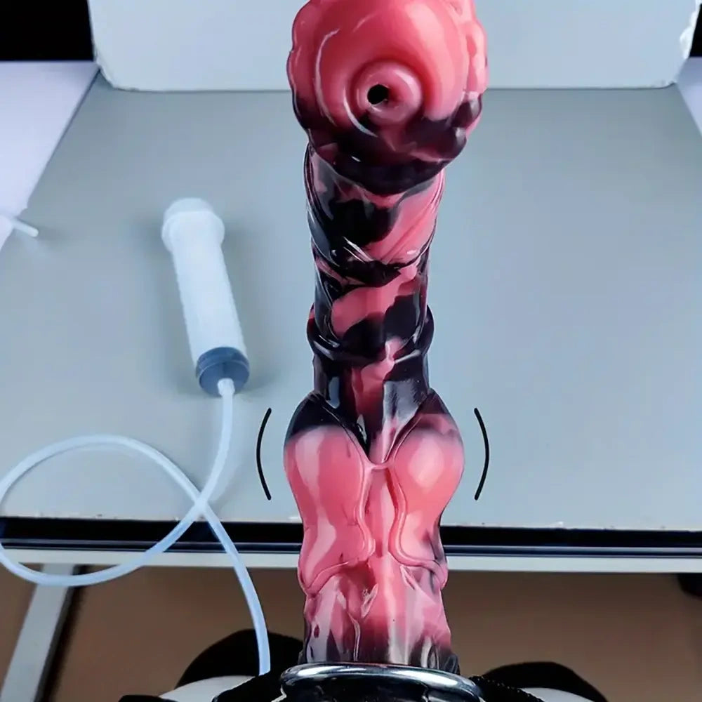 12in Big Silicone Soft Ejaculating Horse Cock knot Real Strap on Dildo