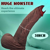 12in Flexible Thick Dong Lifelike Silicone Soft Dual Density Big Dildo