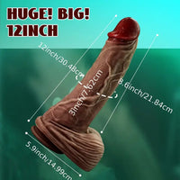 12in Flexible Thick Dong Lifelike Silicone Soft Dual Density Big Dildo
