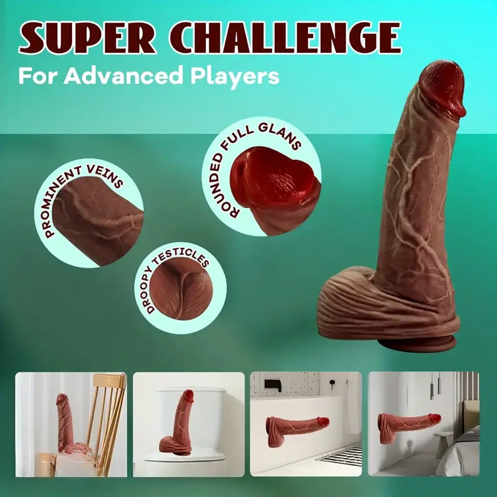 12in Flexible Thick Dong Lifelike Silicone Soft Dual Density Big Dildo