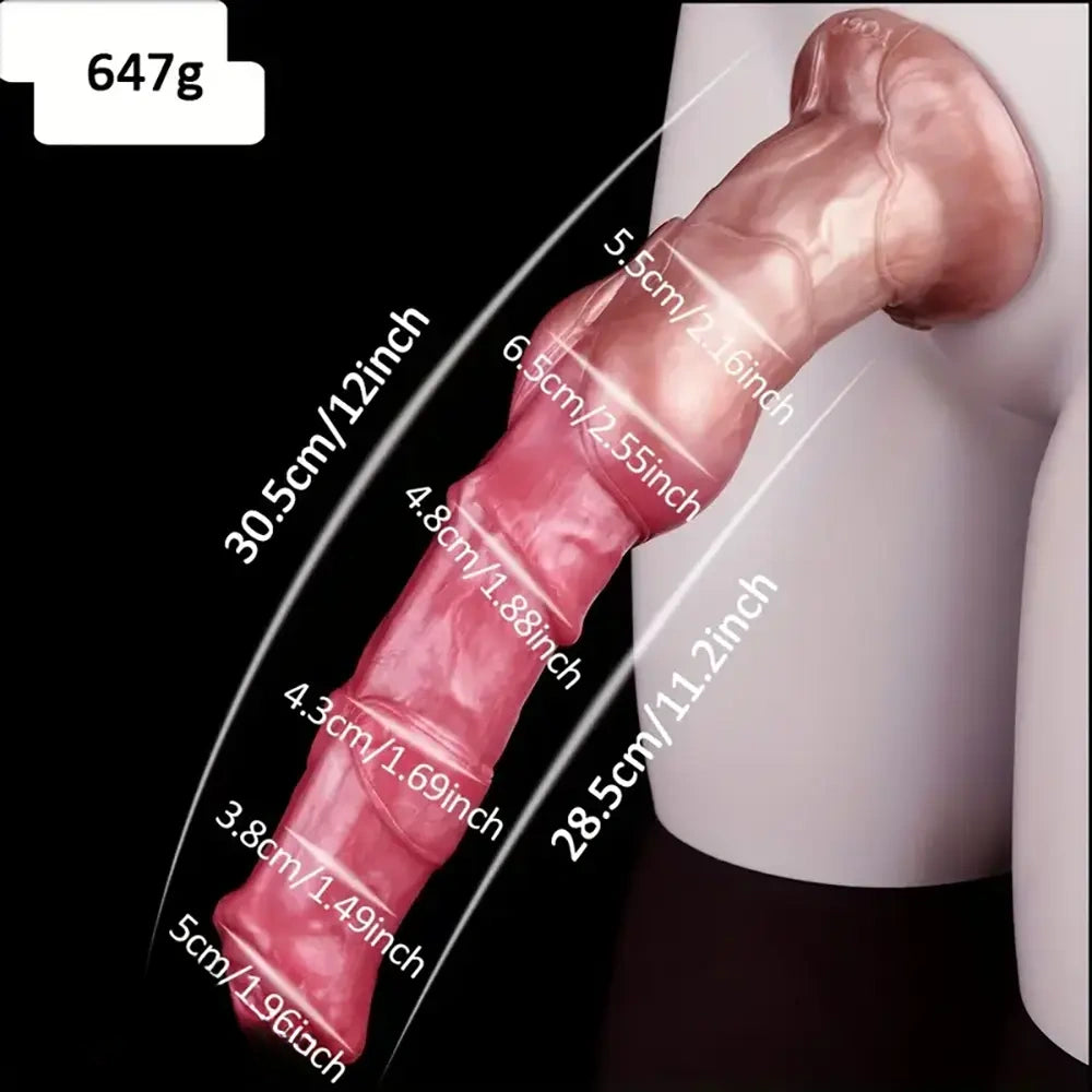 12in Silicone Animal Horse Cock Knot Large Dildo For Solo Play