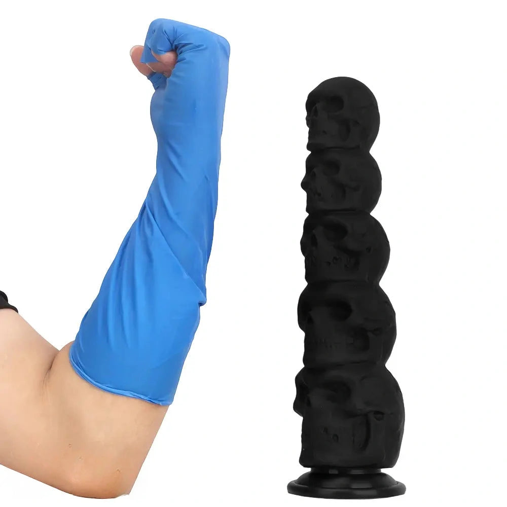 12in Silicone Skull Giant Penis Thick Huge Anal Plug Dildo For Fist Sex