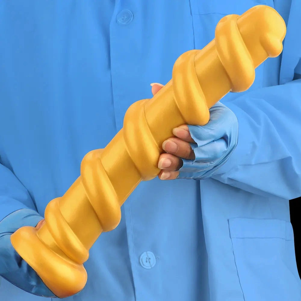 13.18in Gold Silicone Extra-long Thread Huge Dildo For Female Pleasure