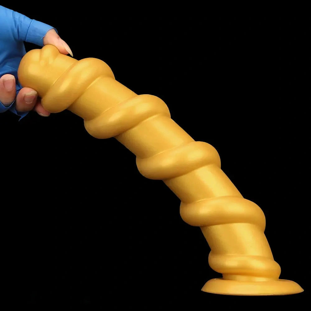 13.18in Gold Silicone Extra-long Thread Huge Dildo For Female Pleasure
