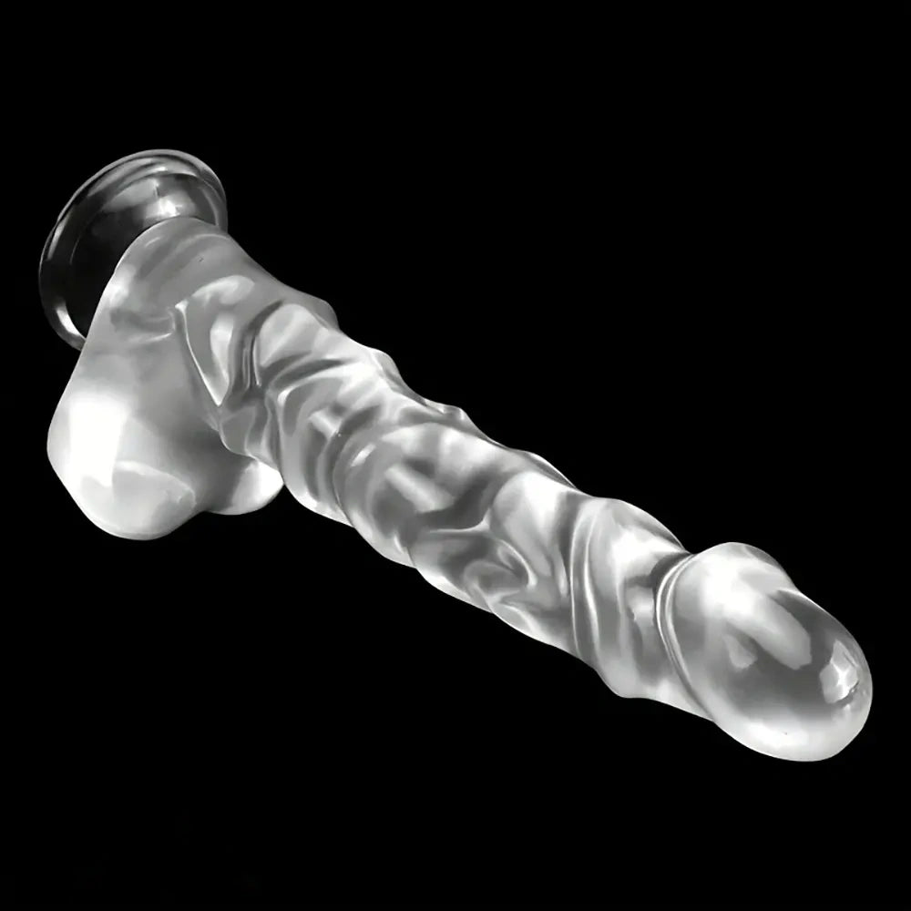 13.18in Realistic Soft Crystal Jelly Penis Trainer Transparent PVC Big Dildo