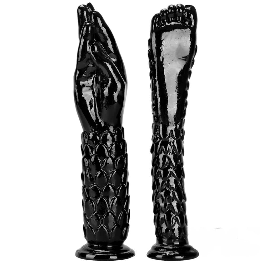 13.38in 13.58in Hands Feet Big Black Thick Dildo Masturbator
