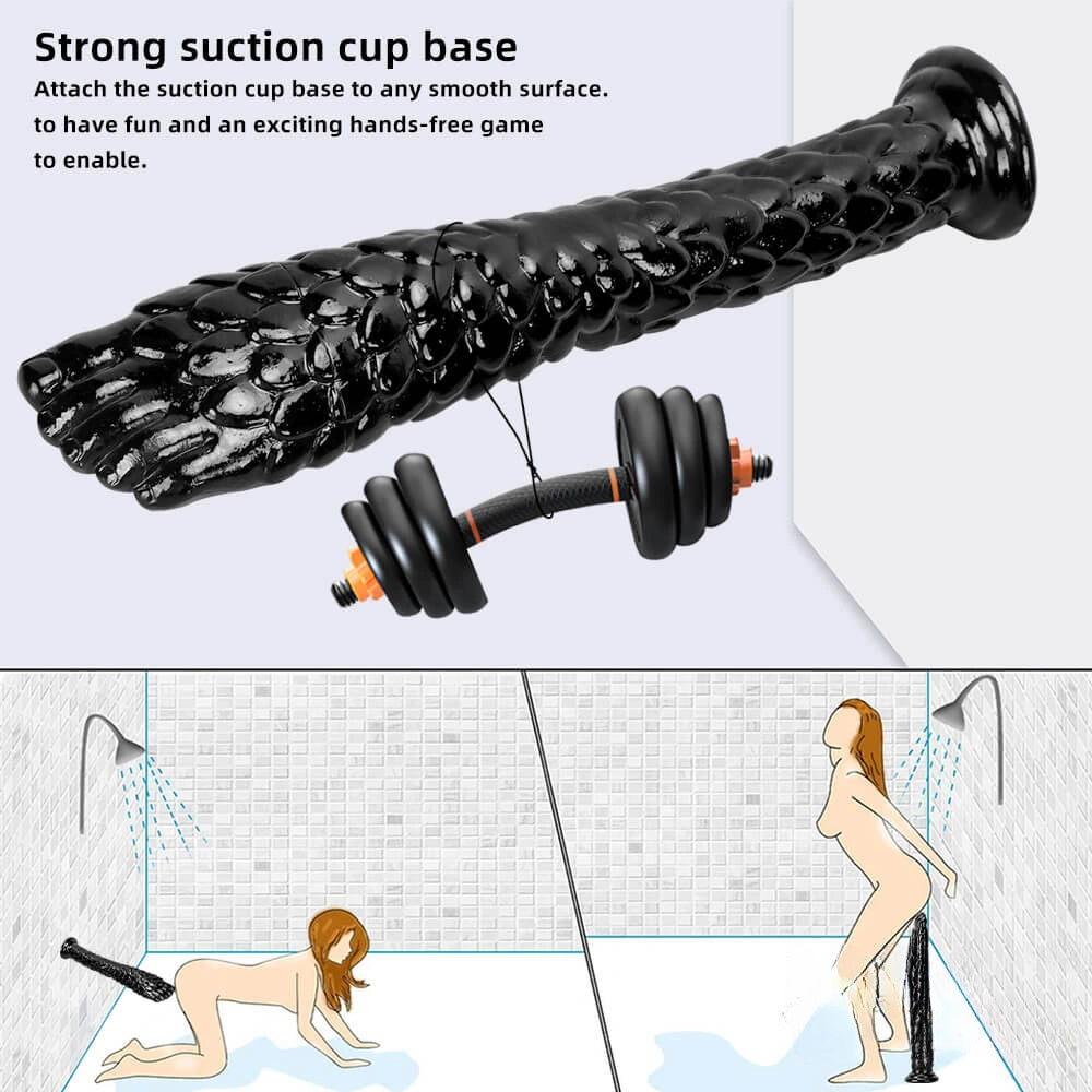 13.38in 13.58in Hands Feet Big Black Thick Dildo Masturbator