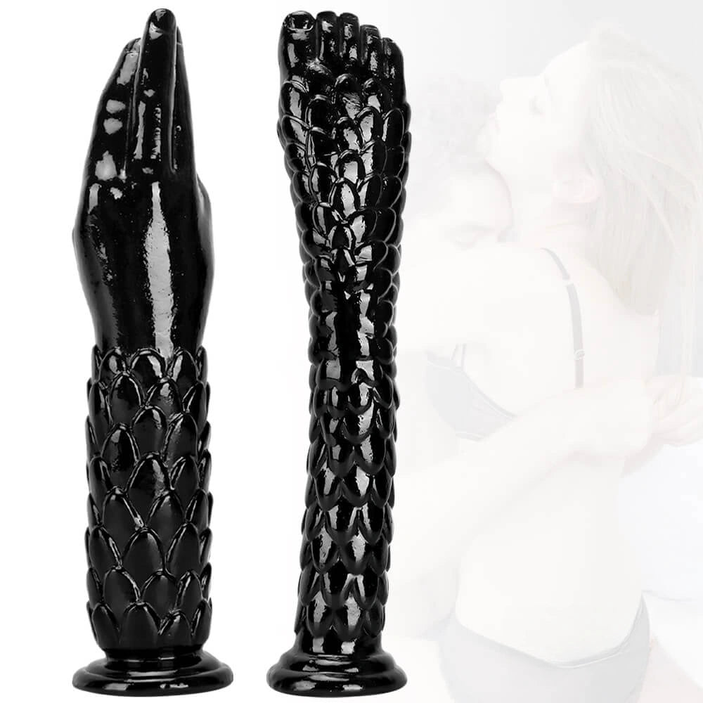 13.38in 13.58in Hands Feet Big Black Thick Dildo Masturbator