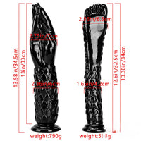13.38in 13.58in Hands Feet Big Black Thick Dildo Masturbator