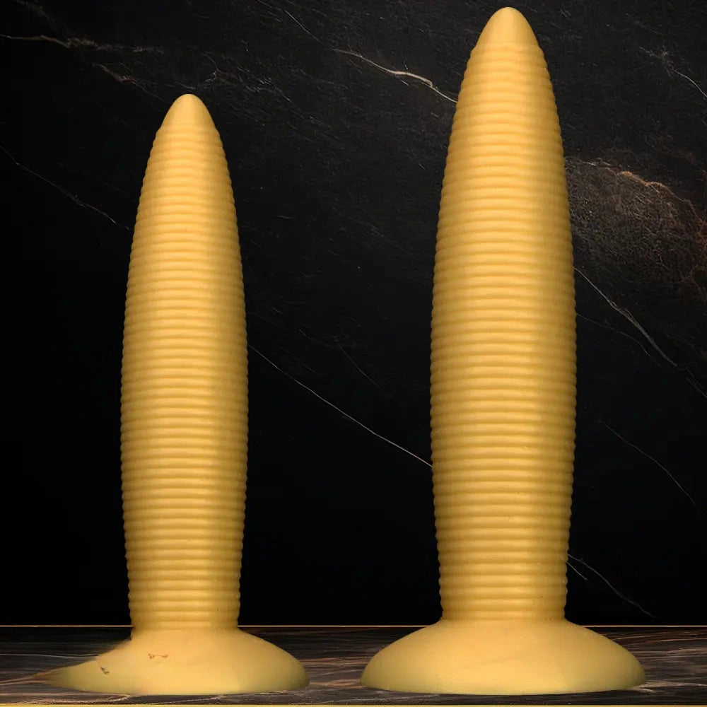 13.38in 14.96in Pointed Large Long Threaded Anal Plug Dildo For Fisting
