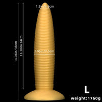 13.38in 14.96in Pointed Large Long Threaded Anal Plug Dildo For Fisting