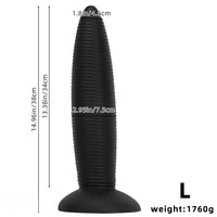 13.38in 14.96in Pointed Large Long Threaded Anal Plug Dildo For Fisting