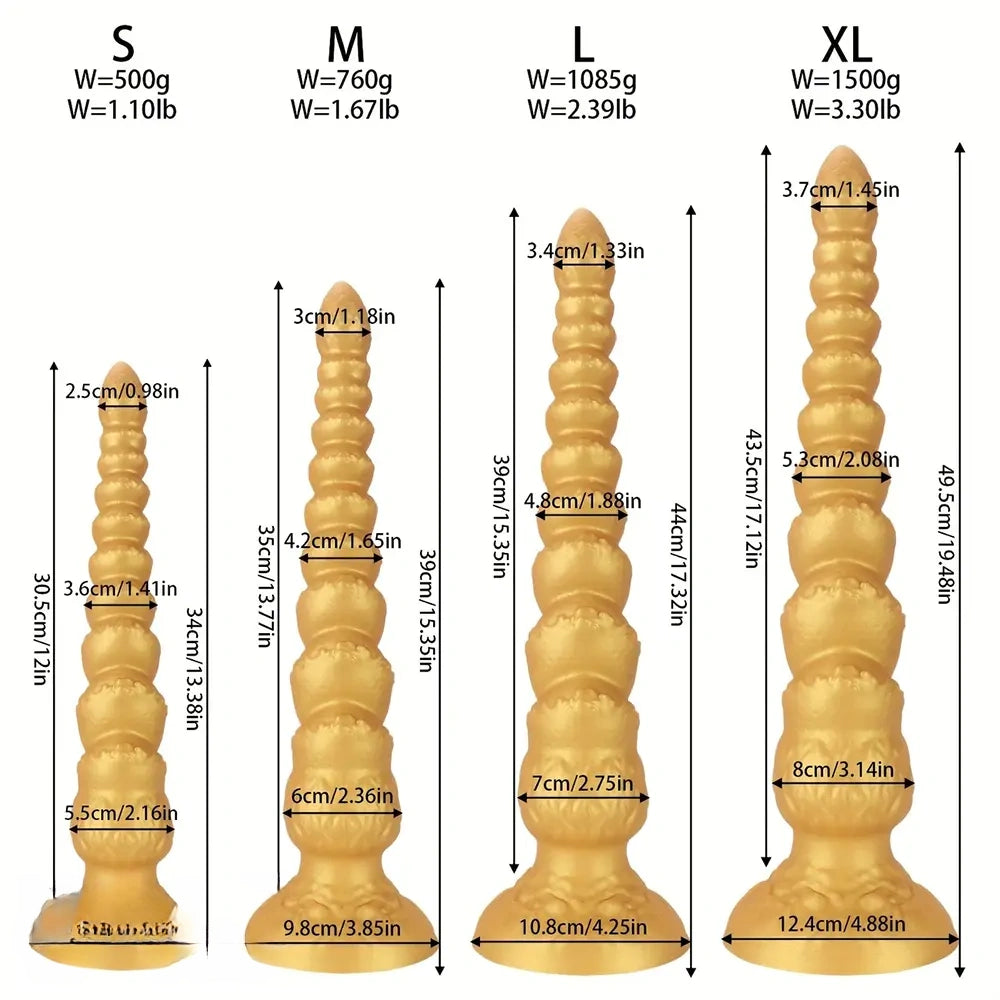 13.38in 15.35in 17.32in 19.48in Super Long Big Anal Silicone Huge Anal Dildo