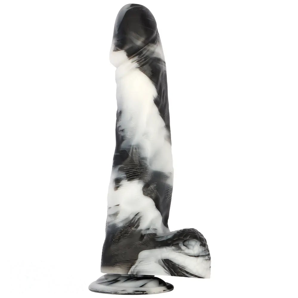 13.38in Black White Mixed Color PVC Extra Huge Long Thick Women Dildo