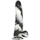 13.38in Black White Mixed Color PVC Extra Huge Long Thick Women Dildo
