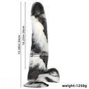13.38in Black White Mixed Color PVC Extra Huge Long Thick Women Dildo
