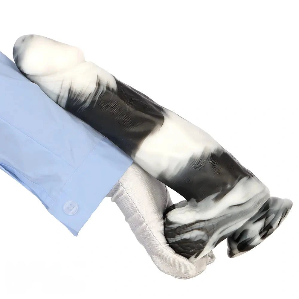 13.38in Black White Mixed Color PVC Extra Huge Long Thick Women Dildo