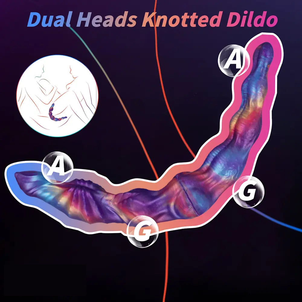 13.38in Dual Heads Knot Silicone Big Long Monster Dildo For Stimulating