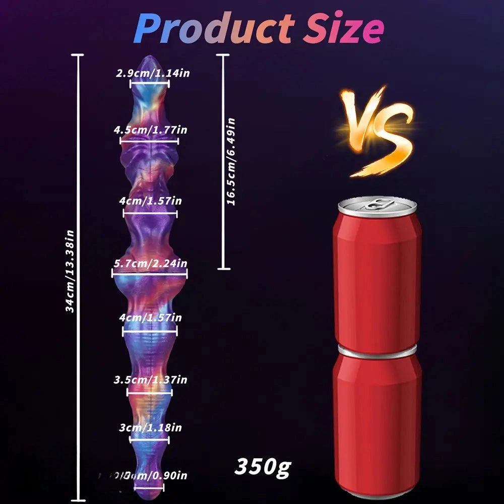 13.38in Dual Heads Knot Silicone Big Long Monster Dildo For Stimulating