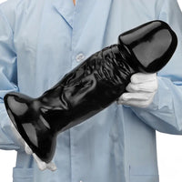 13.38in Real Looking Super Long Big Black Thick Dildo For Anus Vagina Sex