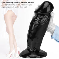 13.38in Real Looking Super Long Big Black Thick Dildo For Anus Vagina Sex