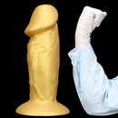 13.38in Super Long Big Silicone Soft Gold Dildo With Suction Cup