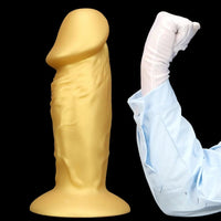 13.38in Super Long Big Silicone Soft Gold Dildo With Suction Cup
