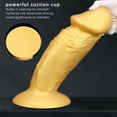 13.38in Super Long Big Silicone Soft Gold Dildo With Suction Cup