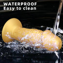 13.38in Super Long Big Silicone Soft Gold Dildo With Suction Cup