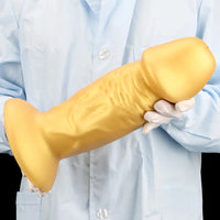 13.38in Super Long Big Silicone Soft Gold Dildo With Suction Cup