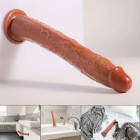 13.4in Lifelike Large Long Jelly Dildo With Balls-Free Small Glans