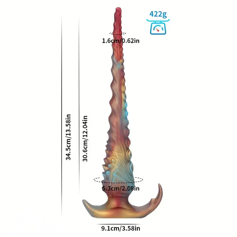 13.58in 17.51in 22.55in Long Huge Tentacle Octopus Silicone Dildo