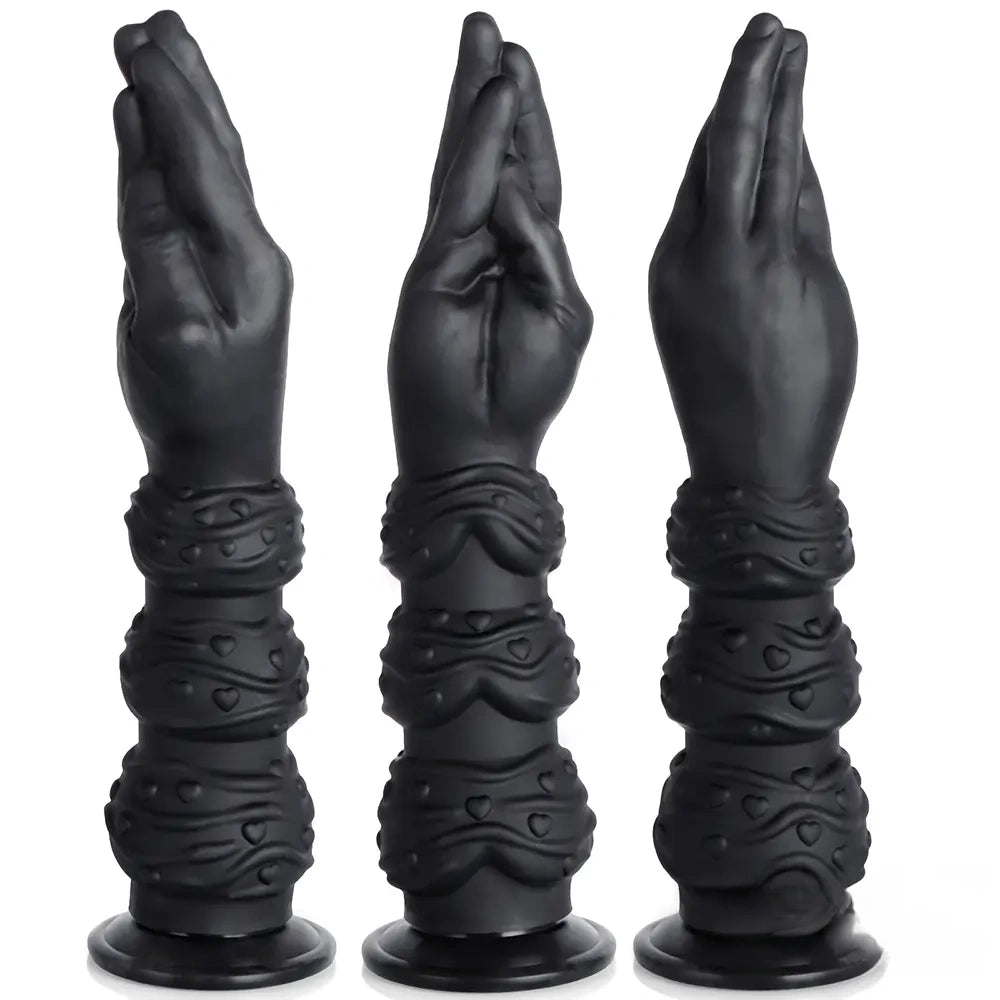 13.58in Fantasy Big Long Black Fist Hand Silicone Soft Female Dildo