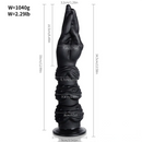 13.58in Fantasy Big Long Black Fist Hand Silicone Soft Female Dildo
