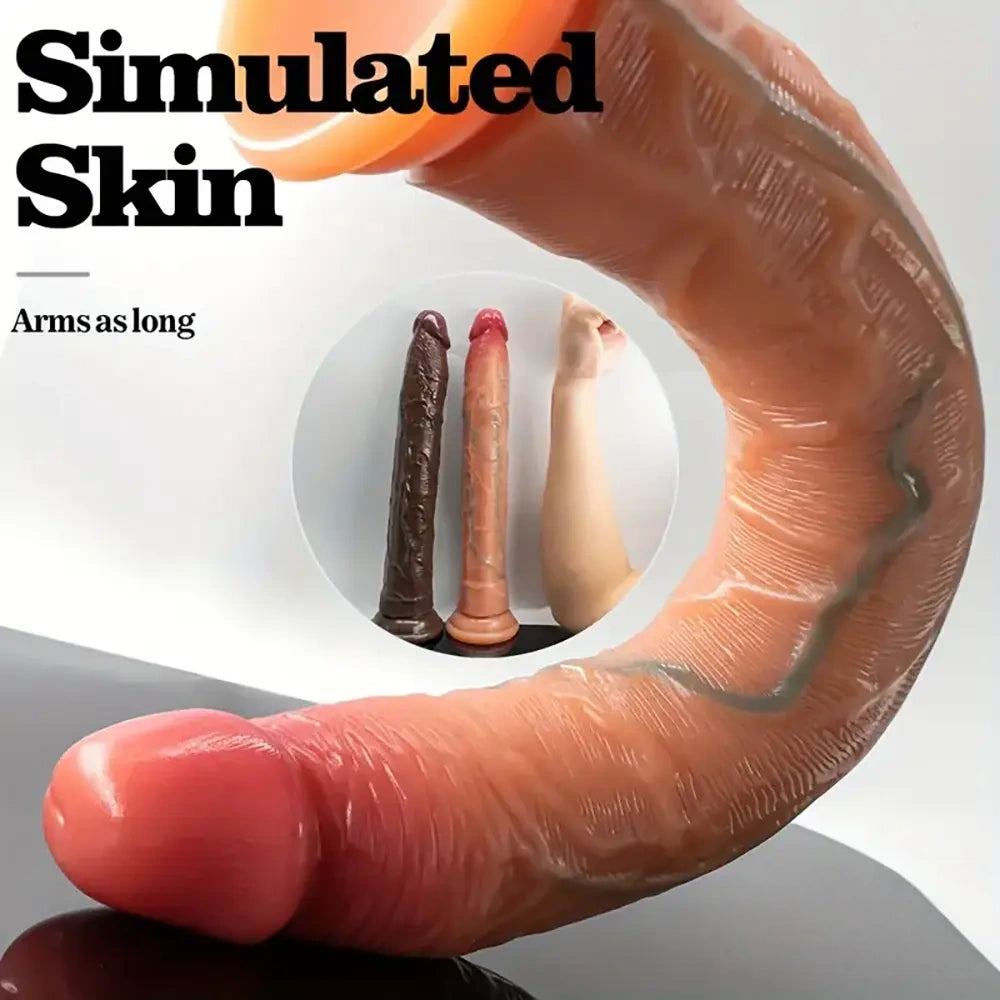 13.58in Realistic Large Long Silicone Soft Anal Dildo For Male Female