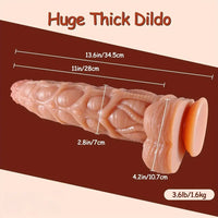 13.6in Huge Long Thick Real Soft Odd Silicone Women Dildo With Suction Cup