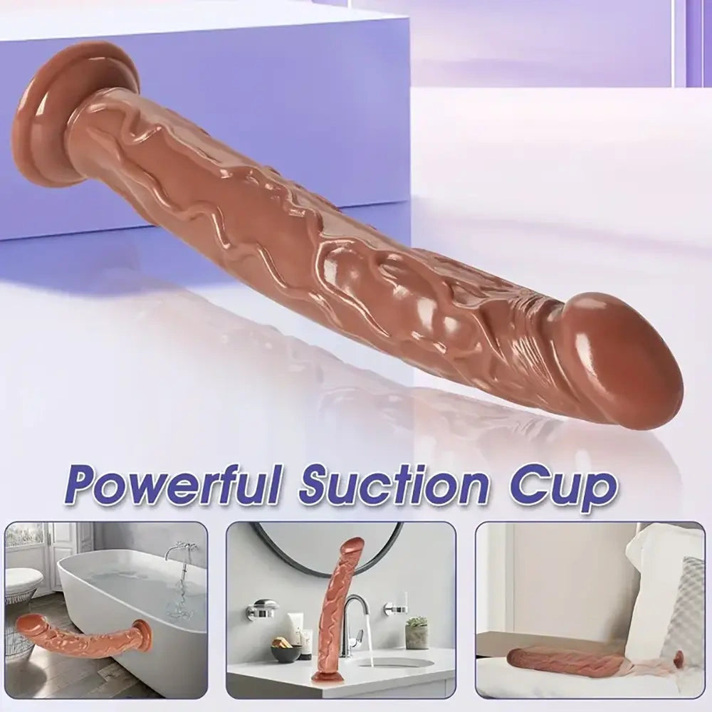 13.6in Realistic PVC Cock Big Long Dildo For G Spot Women Pleasure
