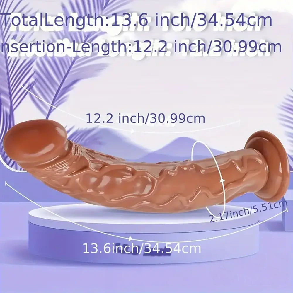 13.6in Realistic PVC Cock Big Long Dildo For G Spot Women Pleasure