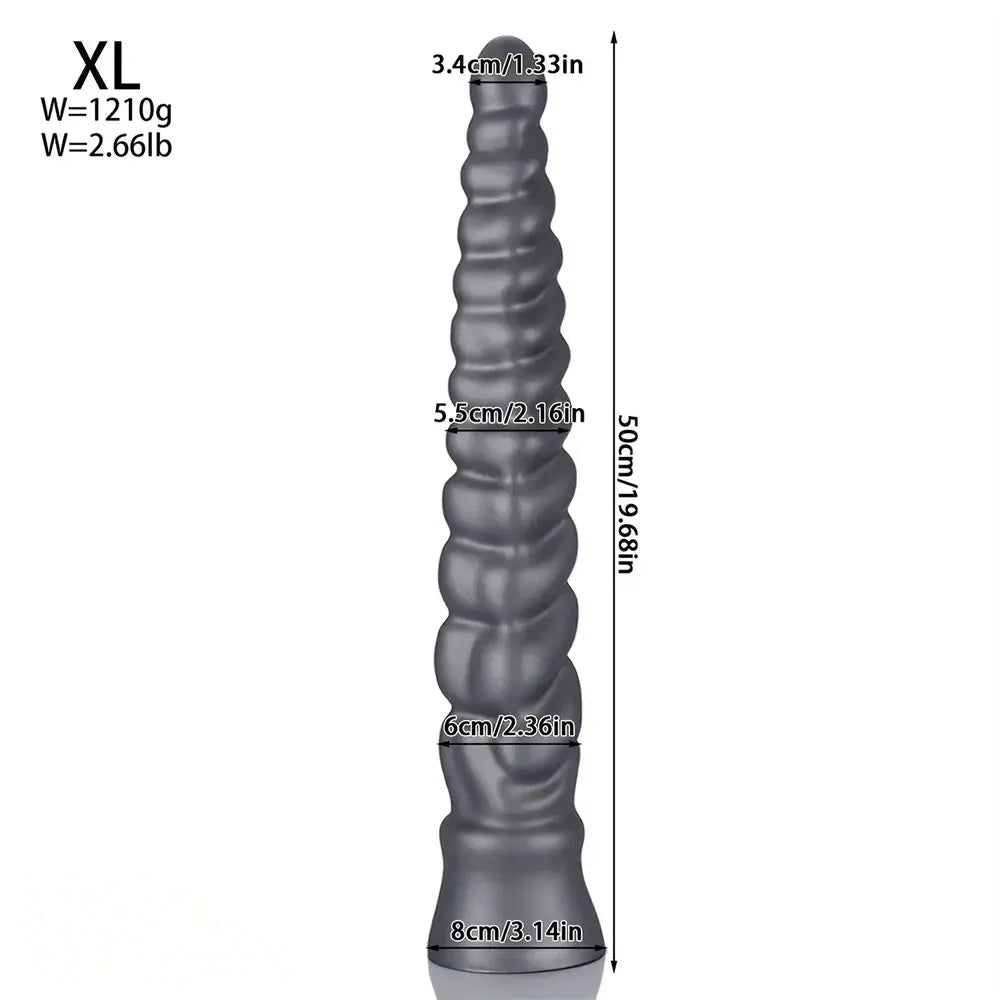 13.77in 15.74in 17.71in 19.68in Long Screw Anal Whip Huge BDSM Soft Dildo