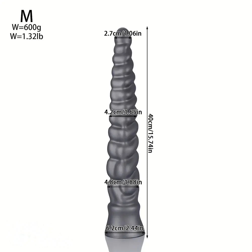 13.77in 15.74in 17.71in 19.68in Long Screw Anal Whip Huge BDSM Soft Dildo