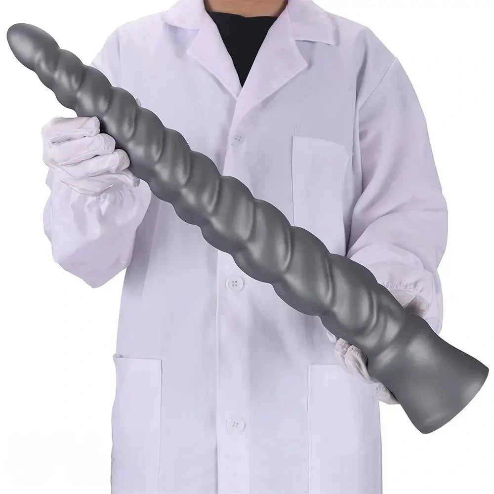 13.77in 15.74in 17.71in 19.68in Long Screw Anal Whip Huge BDSM Soft Dildo
