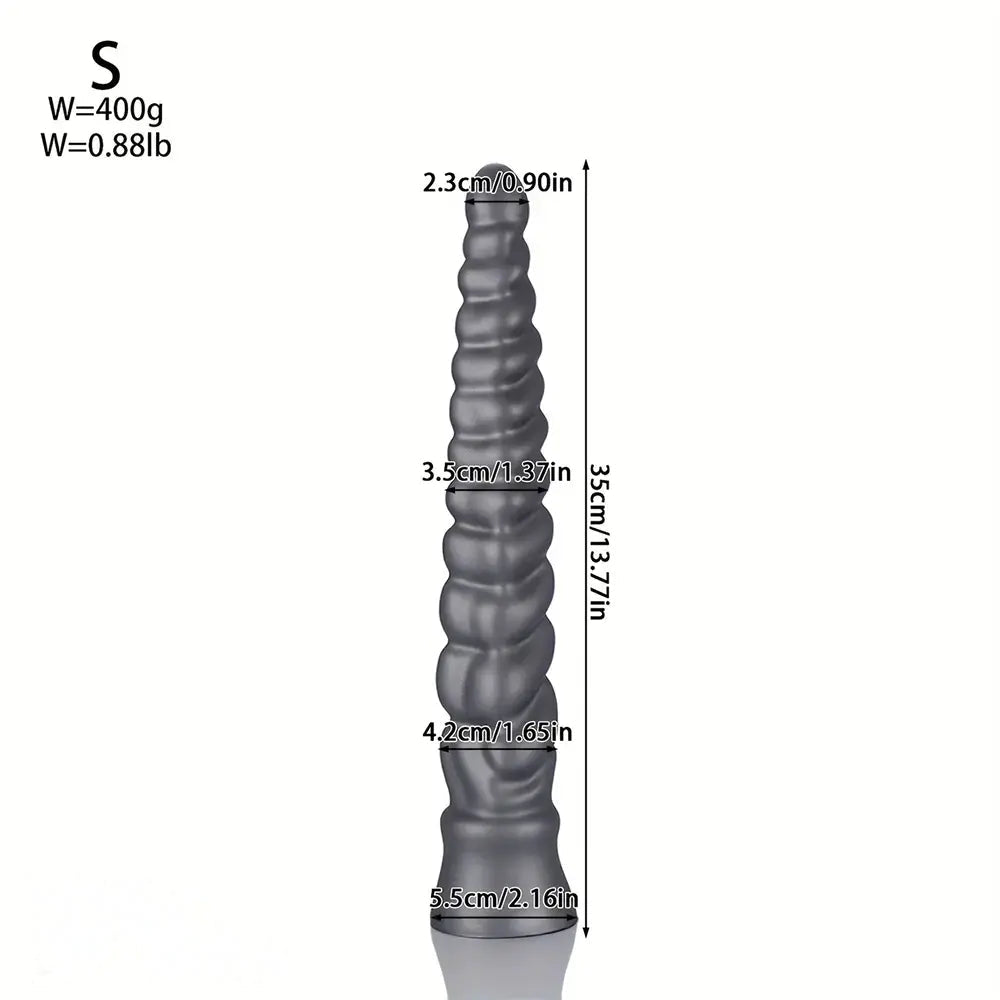 13.77in 15.74in 17.71in 19.68in Long Screw Anal Whip Huge BDSM Soft Dildo