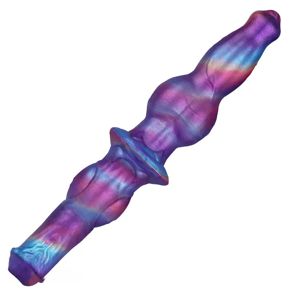 13.77in Dual Sided Horse Dog Knot Silicone Dildo G Spot Stimulator Toy