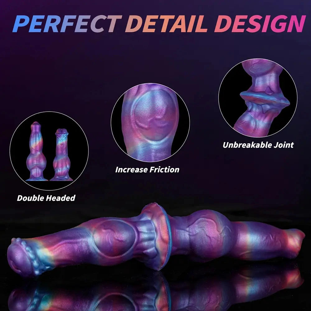 13.77in Dual Sided Horse Dog Knot Silicone Dildo G Spot Stimulator Toy