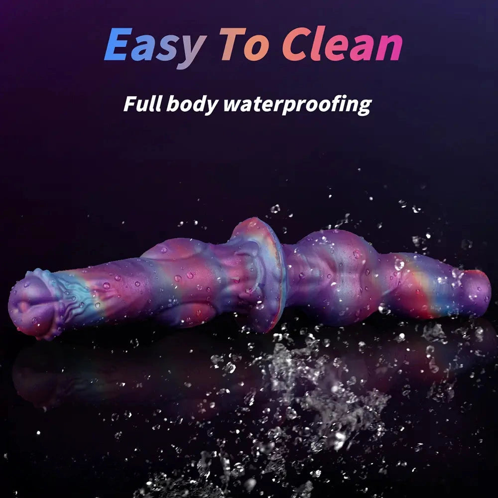 13.77in Dual Sided Horse Dog Knot Silicone Dildo G Spot Stimulator Toy