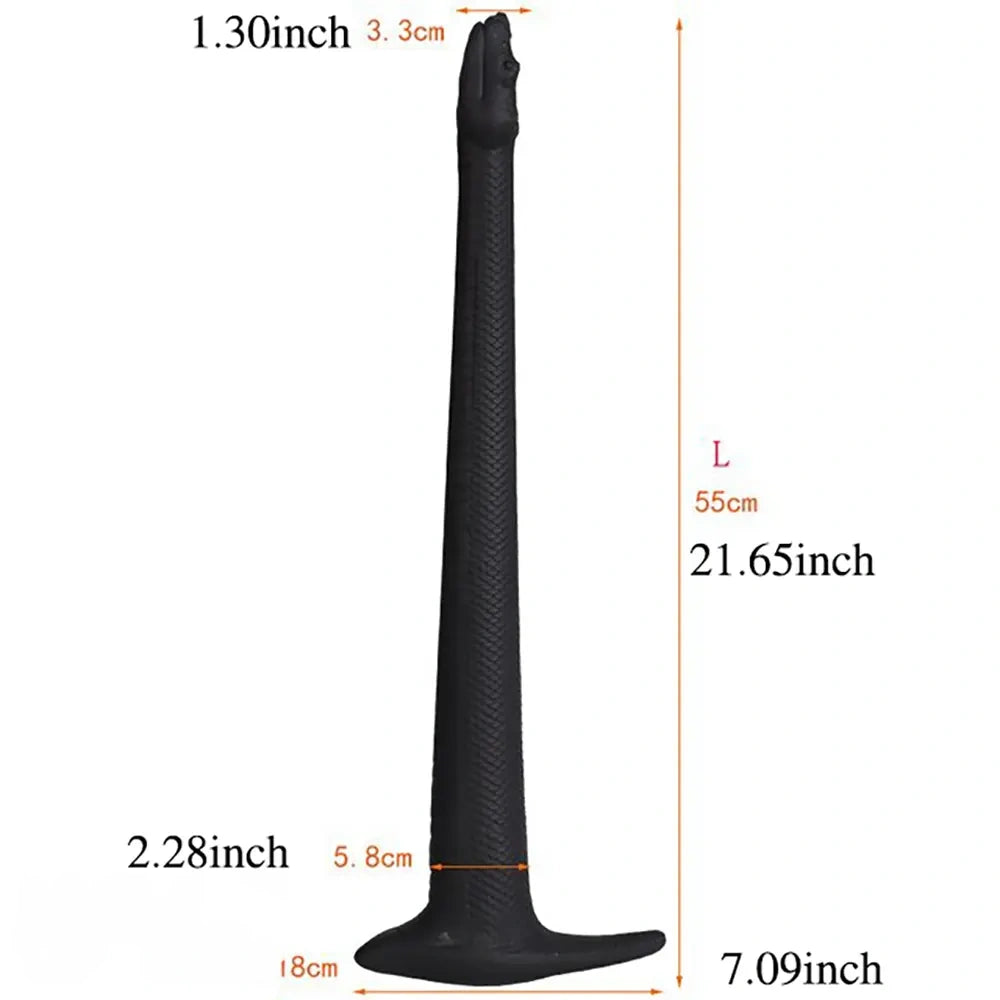 13.78in 17.72in 21.65in Super Long Huge Silicone Soft Snake Dildo